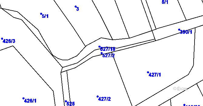 Parcela st. 527/2 v KÚ Moravská Loděnice, Katastrální mapa
