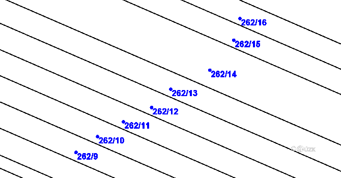 Parcela st. 262/13 v KÚ Moravská Loděnice, Katastrální mapa