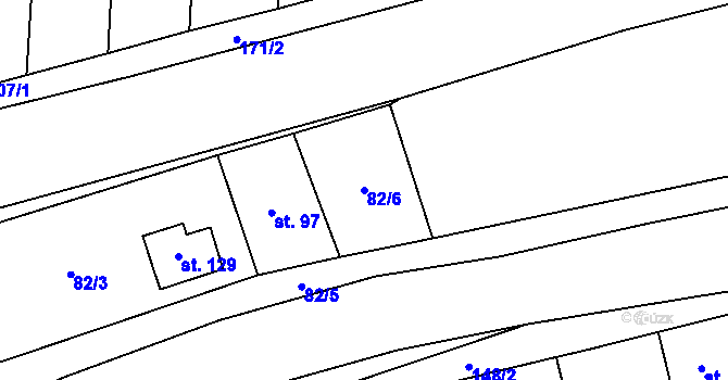 Parcela st. 82/6 v KÚ Trusovice, Katastrální mapa