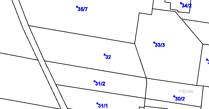 Parcela st. 32 v KÚ Bohuslavice nad Metují, Katastrální mapa