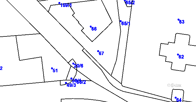 Parcela st. 67 v KÚ Bohuslavice nad Metují, Katastrální mapa