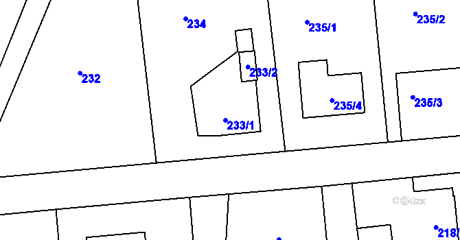 Parcela st. 233 v KÚ Bohuslavice nad Metují, Katastrální mapa