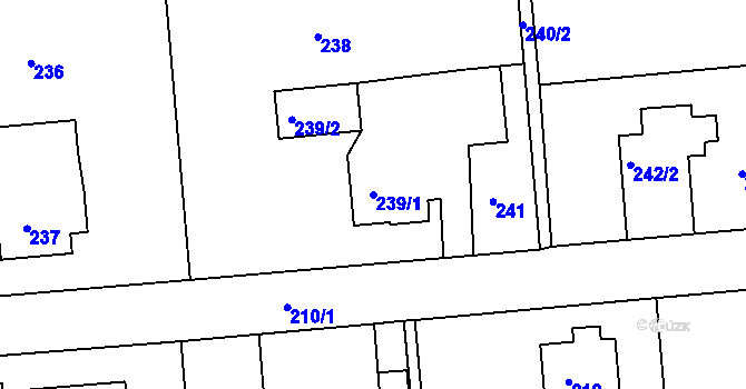 Parcela st. 239/1 v KÚ Bohuslavice nad Metují, Katastrální mapa