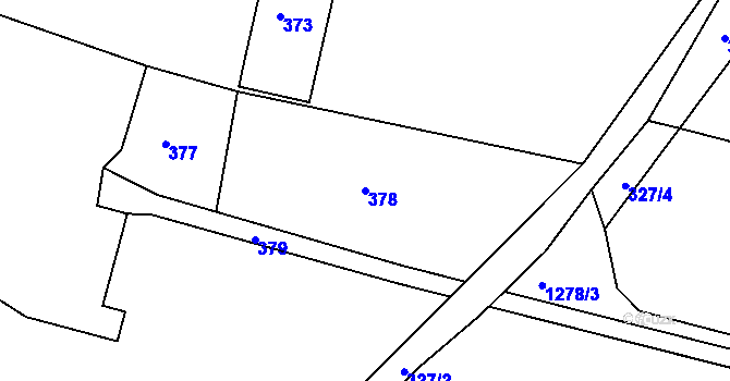 Parcela st. 378 v KÚ Bohuslavice nad Metují, Katastrální mapa