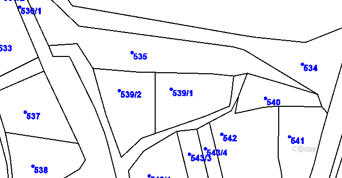 Parcela st. 539/1 v KÚ Bohuslavice nad Metují, Katastrální mapa