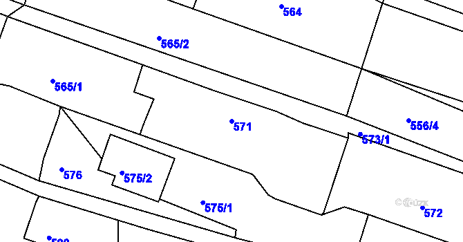 Parcela st. 571 v KÚ Bohuslavice nad Metují, Katastrální mapa