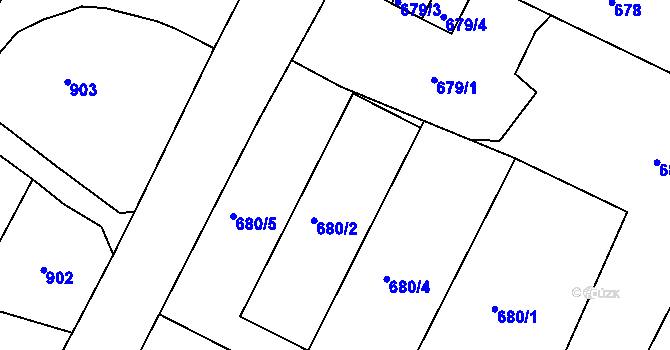 Parcela st. 680/3 v KÚ Bohuslavice nad Metují, Katastrální mapa
