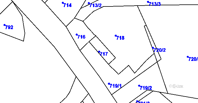 Parcela st. 717 v KÚ Bohuslavice nad Metují, Katastrální mapa