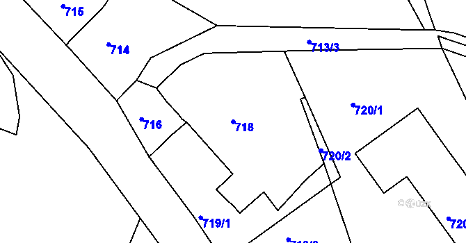 Parcela st. 718 v KÚ Bohuslavice nad Metují, Katastrální mapa