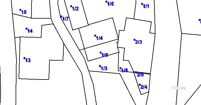 Parcela st. 1/6 v KÚ Bohuslavice nad Metují, Katastrální mapa