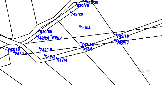 Parcela st. 742/16 v KÚ Bohuslavice nad Metují, Katastrální mapa