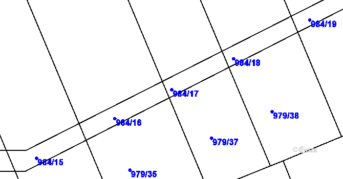Parcela st. 984/17 v KÚ Bohuslavice nad Metují, Katastrální mapa
