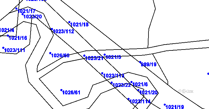 Parcela st. 1021/5 v KÚ Bohuslavice nad Metují, Katastrální mapa
