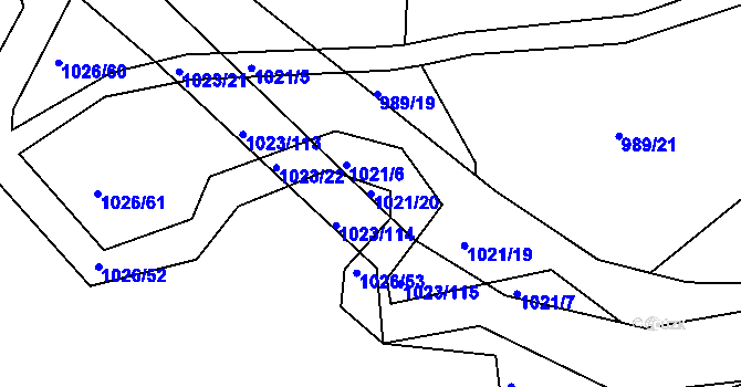 Parcela st. 1021/20 v KÚ Bohuslavice nad Metují, Katastrální mapa
