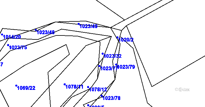 Parcela st. 1023/32 v KÚ Bohuslavice nad Metují, Katastrální mapa