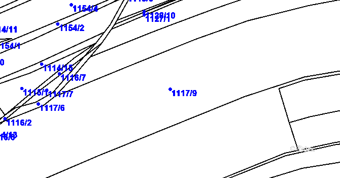 Parcela st. 1117/9 v KÚ Bohuslavice nad Metují, Katastrální mapa