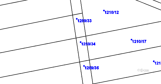 Parcela st. 1259/34 v KÚ Bohuslavice nad Metují, Katastrální mapa