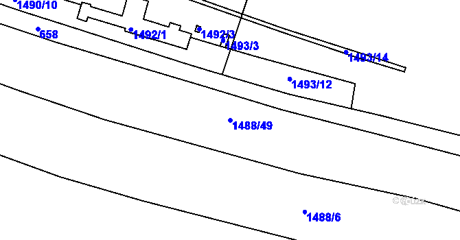 Parcela st. 1488/49 v KÚ Bohuslavice nad Metují, Katastrální mapa