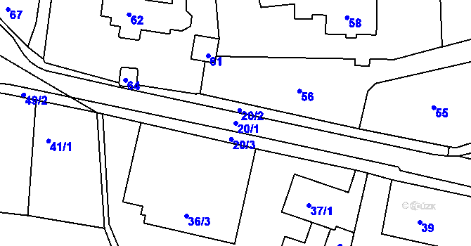 Parcela st. 20/1 v KÚ Bohuslavice nad Metují, Katastrální mapa