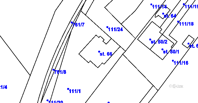 Parcela st. 66 v KÚ Bohuslavice, Katastrální mapa