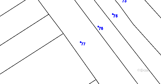 Parcela st. 77 v KÚ Bohuslavice, Katastrální mapa