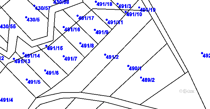Parcela st. 491/2 v KÚ Bohuslavice, Katastrální mapa