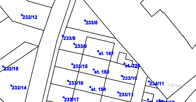 Parcela st. 162 v KÚ Bohuslavice u Konice, Katastrální mapa