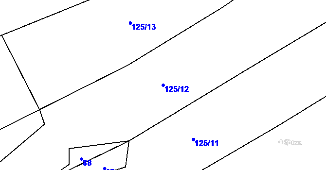 Parcela st. 125/12 v KÚ Bohuslavice u Konice, Katastrální mapa