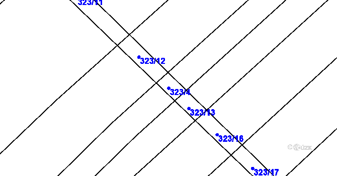 Parcela st. 323/4 v KÚ Bohuslavice u Konice, Katastrální mapa