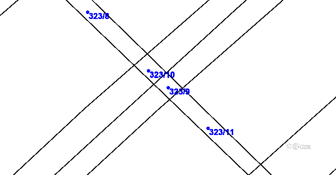 Parcela st. 323/9 v KÚ Bohuslavice u Konice, Katastrální mapa