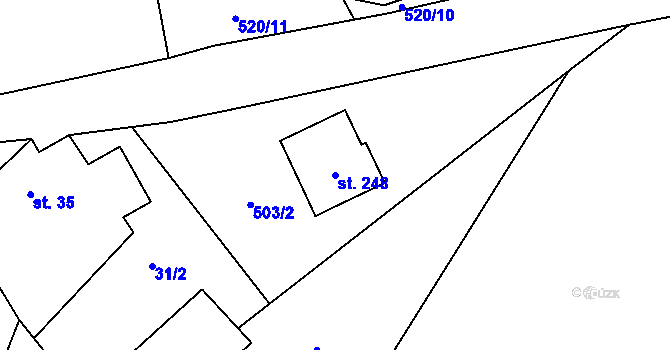 Parcela st. 248 v KÚ Bohuslavice u Konice, Katastrální mapa