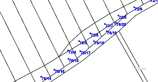 Parcela st. 72/5 v KÚ Polomí, Katastrální mapa