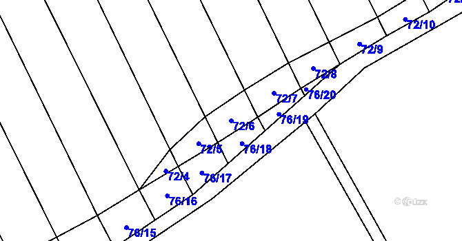 Parcela st. 72/6 v KÚ Polomí, Katastrální mapa