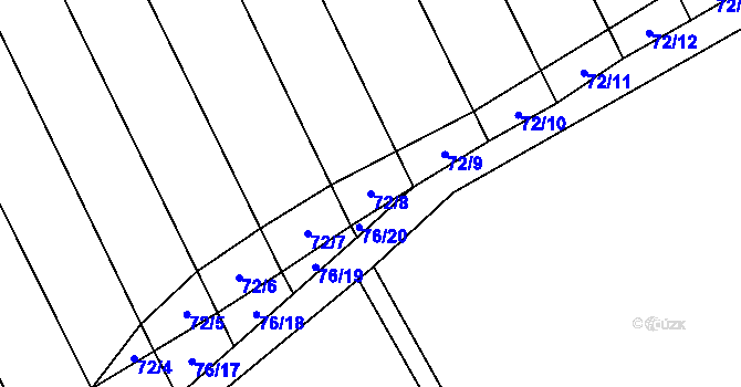 Parcela st. 72/8 v KÚ Polomí, Katastrální mapa