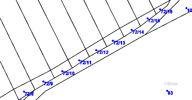 Parcela st. 72/12 v KÚ Polomí, Katastrální mapa