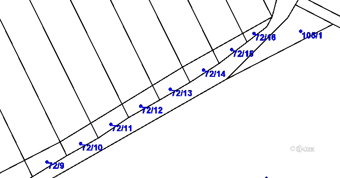 Parcela st. 72/13 v KÚ Polomí, Katastrální mapa