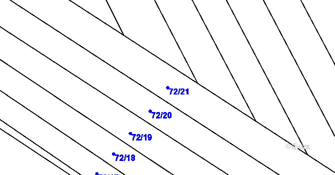 Parcela st. 72/21 v KÚ Polomí, Katastrální mapa