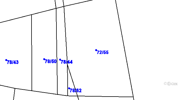 Parcela st. 72/55 v KÚ Polomí, Katastrální mapa