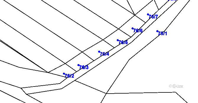 Parcela st. 76/4 v KÚ Polomí, Katastrální mapa