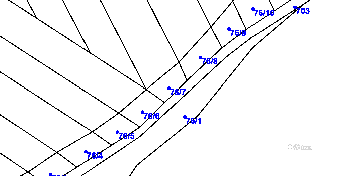 Parcela st. 76/7 v KÚ Polomí, Katastrální mapa