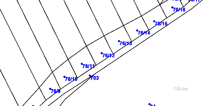 Parcela st. 76/12 v KÚ Polomí, Katastrální mapa