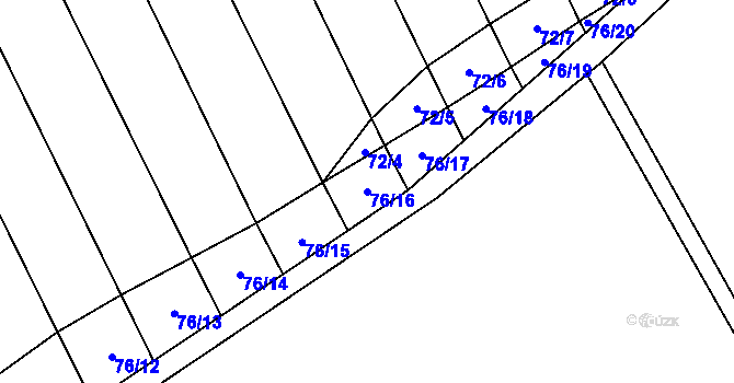 Parcela st. 76/16 v KÚ Polomí, Katastrální mapa