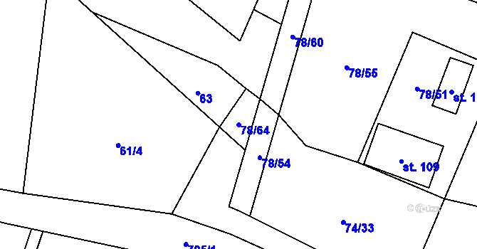 Parcela st. 78/64 v KÚ Polomí, Katastrální mapa
