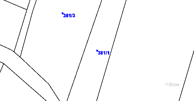 Parcela st. 381/1 v KÚ Polomí, Katastrální mapa