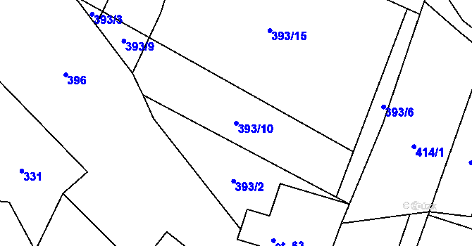 Parcela st. 393/10 v KÚ Polomí, Katastrální mapa