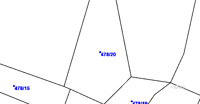 Parcela st. 478/20 v KÚ Polomí, Katastrální mapa