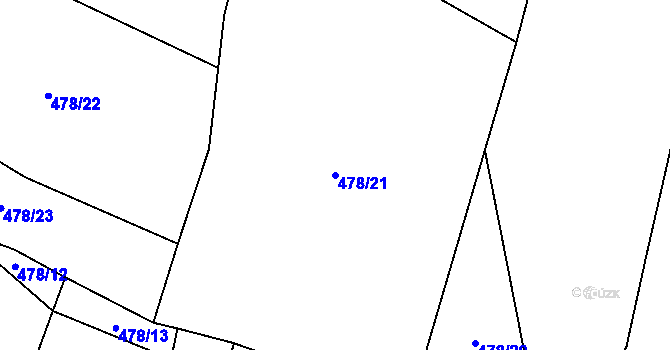 Parcela st. 478/21 v KÚ Polomí, Katastrální mapa