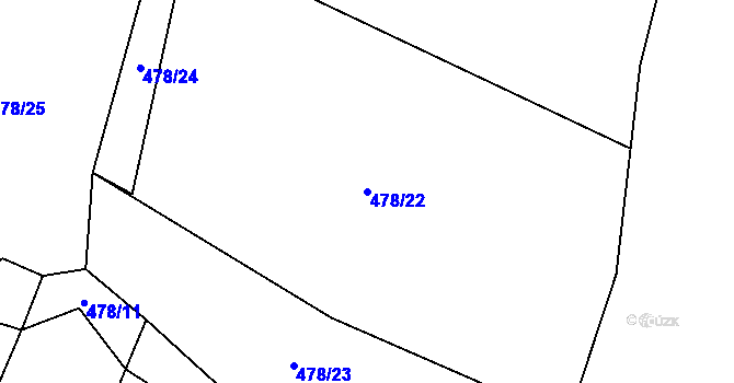Parcela st. 478/22 v KÚ Polomí, Katastrální mapa