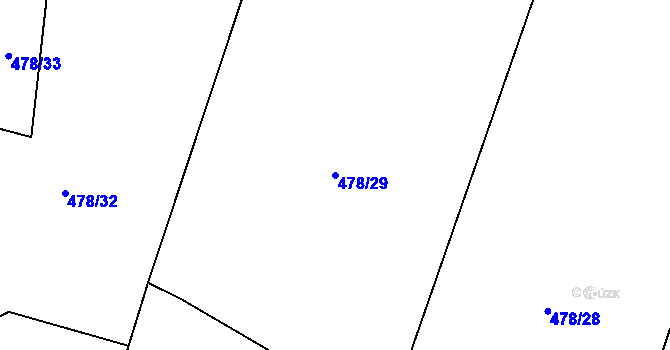 Parcela st. 478/29 v KÚ Polomí, Katastrální mapa