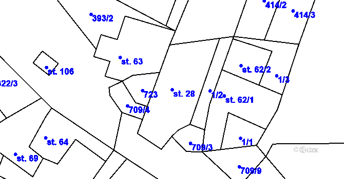 Parcela st. 28 v KÚ Polomí, Katastrální mapa